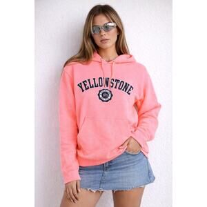 Best of Yellowstone women's Neon Pink Hoodie  "Yellowstone" size L